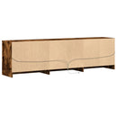 tv-bord m. LED-lys 180x34x50 cm konstrueret træ røget eg