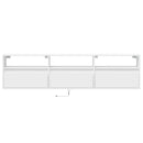 væghængt tv-bord med LED 180x31x45 cm hvid