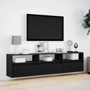 TV-vægskab med LED sort 180x31x45 cm