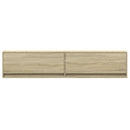 væghængt tv-bord med LED 180x31x38 cm sonoma-eg