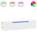 væghængt tv-bord med LED-lys 180x31x39,5 cm hvid