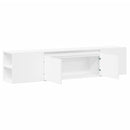væghængt tv-bord med LED-lys 180x31x39,5 cm hvid