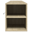 væghængt tv-bord med LED-lys 180x31x39,5 cm sonoma-eg