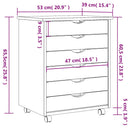 skuffeskab MOSS massivt fyrretræ gyldenbrun