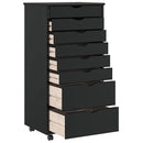 skuffeskab MOSS massivt fyrretræ sort