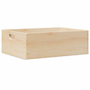 trækasse med håndtag 40x30x13 cm massivt træ fyrretræ