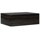 trækasse med låg sort 40x30x13 cm massivt træ fyrretræ