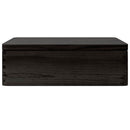 trækasse med låg sort 40x30x13 cm massivt træ fyrretræ