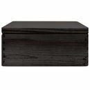 trækasse med låg sort 40x30x13 cm massivt træ fyrretræ