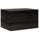 trækasse med låg sort 40x30x23 cm massivt træ fyrretræ