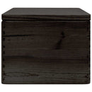 trækasse med låg sort 40x30x23 cm massivt træ fyrretræ