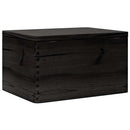 trækasse med låg sort 40x30x23 cm massivt træ fyrretræ