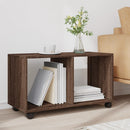 rullebord 72x33x42,5 cm konstrueret træ brun egetræsfarve