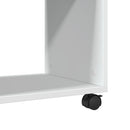 sidebord med hjul 70x35x60 cm konstrueret træ hvid