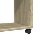 sidebord med hjul 70x35x60 cm konstrueret træ sonoma-eg