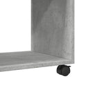 sidebord med hjul 70x35x60 cm konstrueret træ betongrå