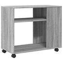 sidebord med hjul 70x35x60 cm konstrueret træ grå sonoma-eg