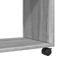 sidebord med hjul 70x35x60 cm konstrueret træ grå sonoma-eg