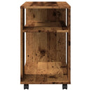 sidebord med hjul 70x35x60 cm konstrueret træ gammelt trælook