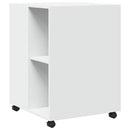 sidebord med hjul 55x60x78 cm konstrueret træ hvid