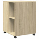 sidebord med hjul 55x60x78 cm konstrueret træ sonoma-eg