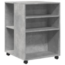 sidebord med hjul 55x60x78 cm konstrueret træ betongrå