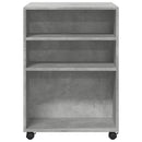 sidebord med hjul 55x60x78 cm konstrueret træ betongrå