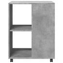 sidebord med hjul 55x60x78 cm konstrueret træ betongrå