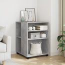 sidebord med hjul 55x60x78 cm konstrueret træ betongrå
