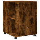 sidebord med hjul 55x60x78 cm konstrueret træ røget egetræ