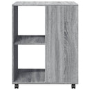 sidebord med hjul 55x60x78cm konstrueret træ grå sonoma-eg