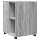 sidebord med hjul 55x60x78cm konstrueret træ grå sonoma-eg