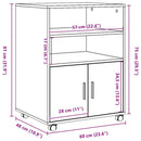 rullebord 60x48x81 cm konstrueret træ betongrå