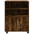 rullebord 60x48x81 cm konstrueret træ røget egetræsfarve