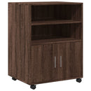rullebord 60x48x81 cm konstrueret træ brun egetræsfarve