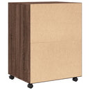 rullebord 60x48x81 cm konstrueret træ brun egetræsfarve