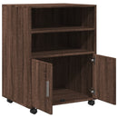 rullebord 60x48x81 cm konstrueret træ brun egetræsfarve