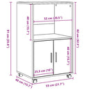rullebord 55x40x91 cm konstrueret træ sonoma-eg