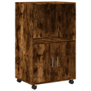 rullebord 55x40x91 cm konstrueret træ røget egetræsfarve