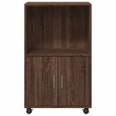 rullebord 55x40x91 cm konstrueret træ brun egetræsfarve