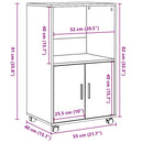 rullebord 55x40x91 cm konstrueret træ gammelt trælook