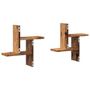 væghylder 2 stk. 38x12x38 cm konstrueret træ gammelt træ-look
