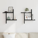 væghængte kubehylder 2 stk. 50x12x50 cm konstrueret træ sort