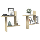 væghængte hylder 2 stk. 50x12x50 cm konstrueret træ sonoma-eg