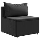 loungesæt til haven 6 dele med hynder polyrattan sort