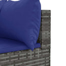 loungesæt til haven 4 dele med hynder polyrattan grå