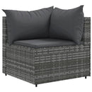sofasæt til haven 10 dele med hynder polyrattan grå