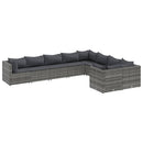 sofasæt til haven 9 dele med hynder polyrattan grå