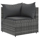 loungesæt til haven 11 dele med hynder polyrattan grå