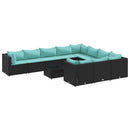 sofasæt til haven 11 dele med hynder polyrattan sort